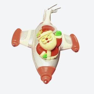 Vintage 1980s Avon Super‎ Sonic Santa Fiber Optic Ornament Christmas Retro